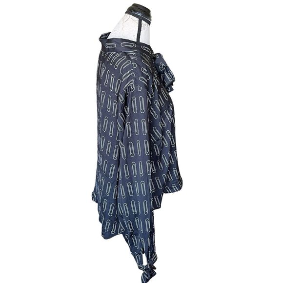 ModCloth Blouse Plus Sz 3X Bow Tie Neck Long Sleeve Rodeo Retro Preppy Western - Picture 5 of 14